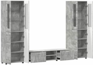 vidaXL Zestaw szafek RTV Betonowy szary 5