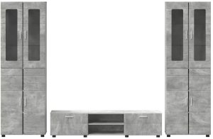 vidaXL Zestaw szafek RTV Betonowy szary 8