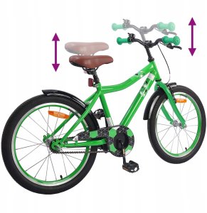 vidaXL Rower Dziecięcy 20 Cali dla dzieci w wieku 6-11 lat Zielony 7
