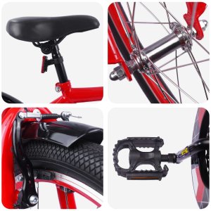 vidaXL Rower Dziecięcy 20 Cali dla dzieci w wieku 6-11 lat Czerwony 4