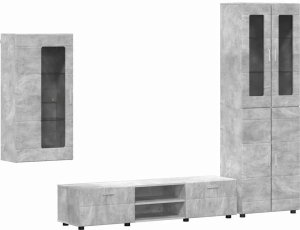 vidaXL Zestaw szafek RTV Betonowy szary 2