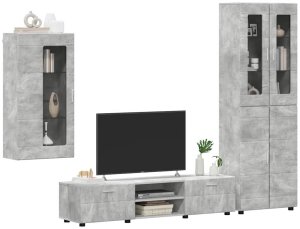 vidaXL Zestaw szafek RTV Betonowy szary 3