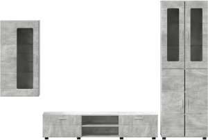 vidaXL Zestaw szafek RTV Betonowy szary 9