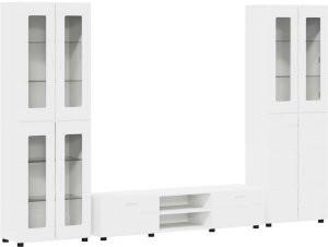 vidaXL Zestaw szafek RTV z szufladą Biały 2