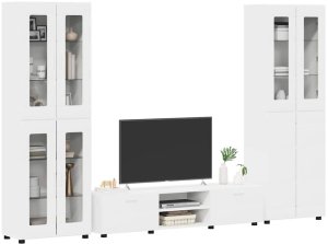 vidaXL Zestaw szafek RTV z szufladą Biały 3