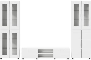 vidaXL Zestaw szafek RTV z szufladą Biały 9