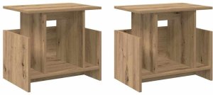 vidaXL vidaXL Stół pod telewizor 2 pcs Dąb rzemieślniczy 50 x 35 x 45 cm 2
