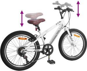 vidaXL Rower Górski 20 Cali 6-Speed dla dzieci w wieku 5-8 lat Biały 7