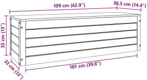vidaXL Skrzynia do przechowywania Woskowy Brąz 109 x 36,5 x 33 cm 10