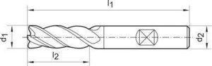 Ghring Frez trzpieniowy pełnow. 4,0mm 4-ostr. 40/42 stop.DIN6527L HB,H,Signum G-Mold 65 U GHRING 2