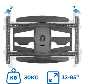 Uchwyt do telewizora 32"-85", na ścianę, obrotowy, do 30kg, VESA, regulacja 6