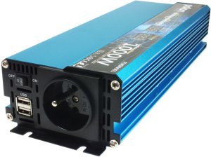 Przetwornica samochodowa 12V/230V 1000W czysty sinus, LCD 5
