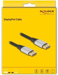 Delock DeLOCK DisplayPort kabel 16K 60 Hz 1 m srebrny metal 3