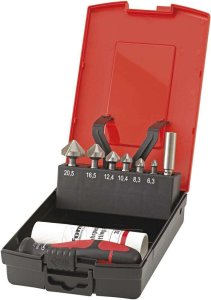 Zestaw do obróbkimetali "BIT BOX"1/4" STB+ pogł.stoż.+wiertło kombi 15-cz., HSS, FORMAT 8