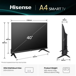 Hisense 40E4QT 101,6 cm (40") Full HD Smart TV Wi-Fi Czarny 2