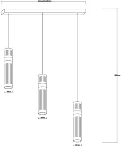 Zwisająca lampa Ambiente LP-1510/3L GD LED 18W 3000-6000K na listwie złota 7