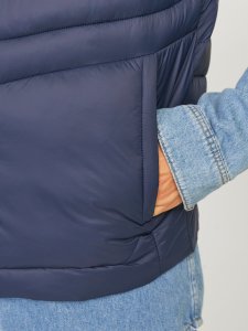 Jack & Jones puchowy bezrękawnik JJEMULTI BODYWARMER COLLAR NOOS 12258457 NAVY BLAZER/TRUE RED L 3