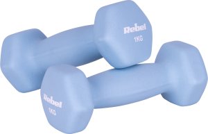 Hantelki żeliwne neoprenowe HEX zestaw 12kg (2x1kg+2x2kg+2x3kg), REBEL ACTIVE 228