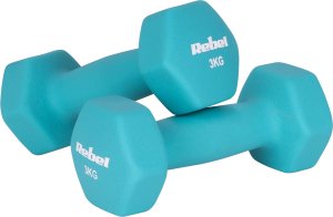 Hantelki żeliwne neoprenowe HEX zestaw 12kg (2x1kg+2x2kg+2x3kg), REBEL ACTIVE 96