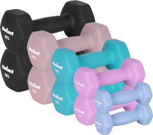 Hantelki żeliwne neoprenowe HEX zestaw 30kg (2x1kg+2x2kg+2x3kg+2x4kg+2x5kg), REBEL ACTIVE 44