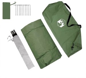 vidaXL Namiot z tylnym wejściem dla karawany Prostokątny Zielony 9