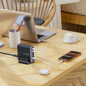 Ładowarka sieciowa Tech-Protect DC160W-GAN 6-port Desktop Charger PD 160W / QC3.0 Black 6