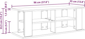 vidaXL Stojak na telewizor Betonowy szary 96 x 35 x 33,5 cm 8