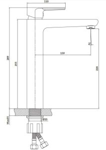 BATERIA UM SZTORCOWA WYSOKA SUARO 1 UCHW CHROM KOREK KLIK-KLAK AUTOM 3