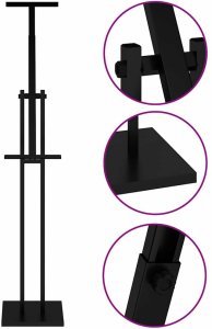 vidaXL Stoiska na targi Czarny 26,5 x 26,5 x 127 cm Stal 10