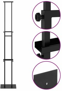 vidaXL Stoiska na targi Czarny 30 x 24 x 214 cm Stal 8