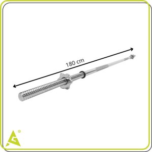 Gryf prosty olimpijski 180 cm sztanga ze stali chromowanej zaciski 25 mm UNIWERSALNY 2