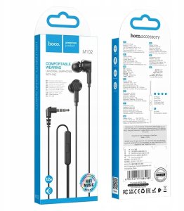 Słuchawki Hoco Słuchawki przewodowe douszne Jack 3,5 mm Hoco M102 czarne 6