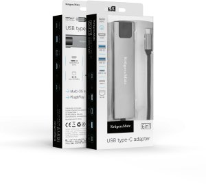 Adapter (HUB) USB typu C na HDMI/2x USB3.0/2x USB typu C/RJ45 104
