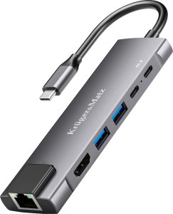 Adapter (HUB) USB typu C na HDMI/2x USB3.0/2x USB typu C/RJ45 98