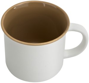 Kubek ceramiczny 355 ml biały z brązowym środkiem 4