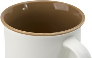 Kubek ceramiczny 355 ml biały z brązowym środkiem 5