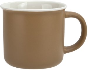 Kubek ceramiczny 355 ml brązowy z białym środkiem 2