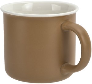 Kubek ceramiczny 355 ml brązowy z białym środkiem 3
