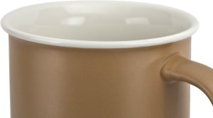 Kubek ceramiczny 355 ml brązowy z białym środkiem 5