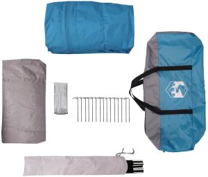 vidaXL Namiot kopułowy z dachem Niebieski 455 x 252 x 178 cm 10