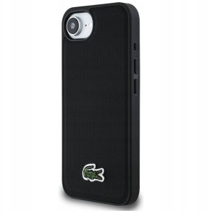 Etui Lacoste Iconic Petit Pique Woven    Logo MagSafe do iPhone 16e czarny 2