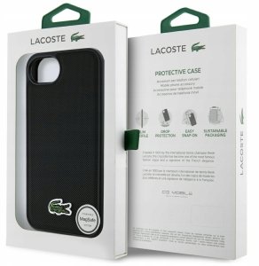 Etui Lacoste Iconic Petit Pique Woven    Logo MagSafe do iPhone 16e czarny 8