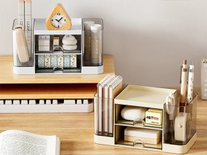 Przybornik organizer na biurko szufladka szafka półki biurowy na drobiazgi 8