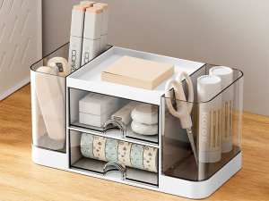 Przybornik organizer na biurko szufladka szafka półki biurowy na drobiazgi 9