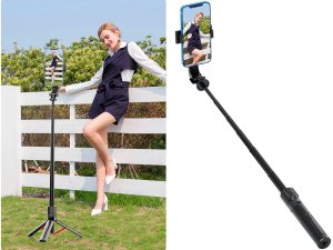 Kijek do selfie stick uchwyt na telefon tripod statyw pilot bluetooth 90cm 6