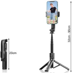 Kijek do selfie stick uchwyt na telefon tripod statyw pilot bluetooth 90cm 9