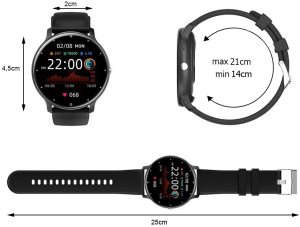Smartwatch zegarek damski męski gumowy pasek sport bluetooth rozmowy 7