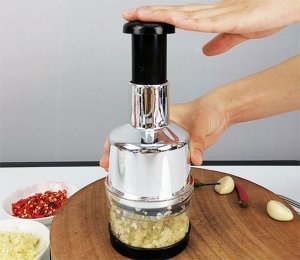 Siekacz do warzyw i owoców do czosnku krajacz ręczny rozdrabniacz pojemnik 4