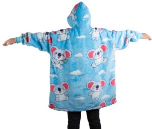 Verk Ciepła bluza koala koc oversize xxl 2w1 gruba futrzak miękka z kapturem 7