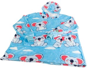 Verk Ciepła bluza koala koc oversize xxl 2w1 gruba futrzak miękka z kapturem 8